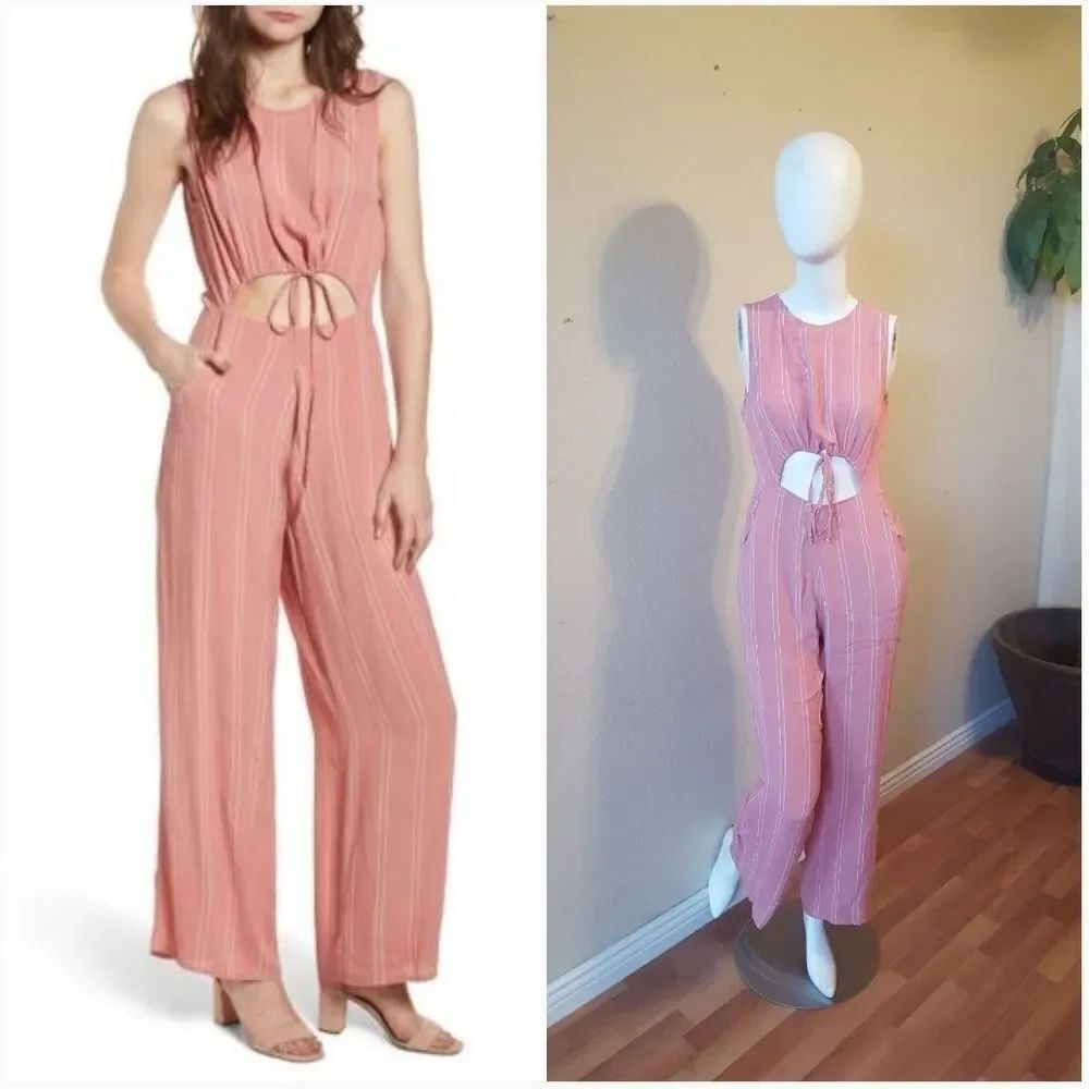 Leith Keyhole Tie Jumpsuit Size Medium